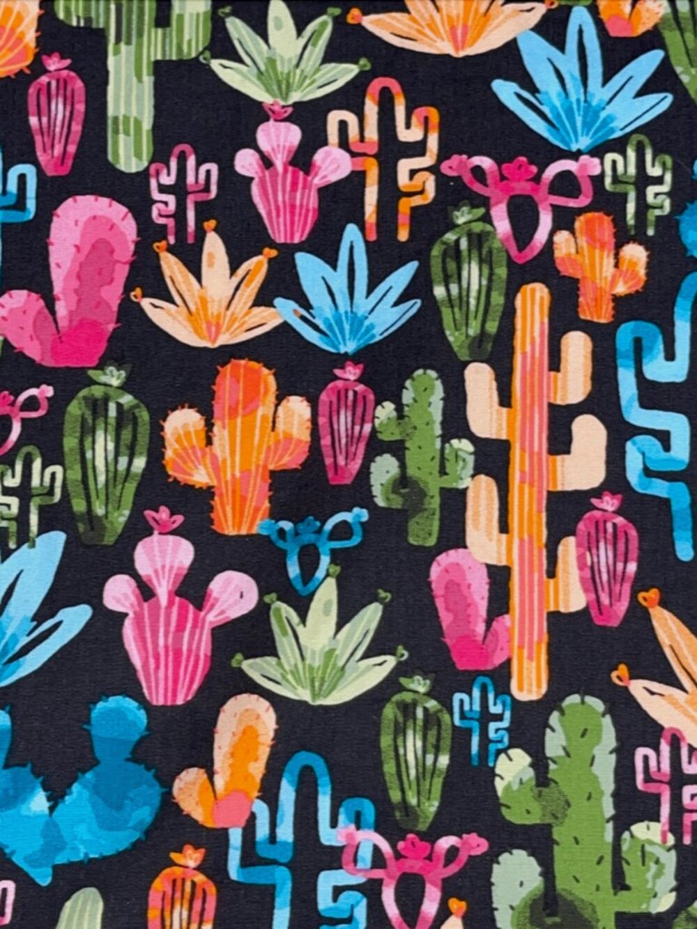 UA Scrubs Sz Large Gray Pink Western Cactus Plant Scrub Shirt Top Nurse Vet Tech - Picture 8 of 9